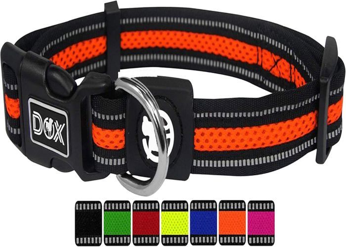 Meilleurs prix pour Collier Chien Air Mesh, Réfléchissante, Rembourrée, Réglable | Nombreuses Couleurs & Tailles | Pour Petit, Moyen Gros & Grand | Co