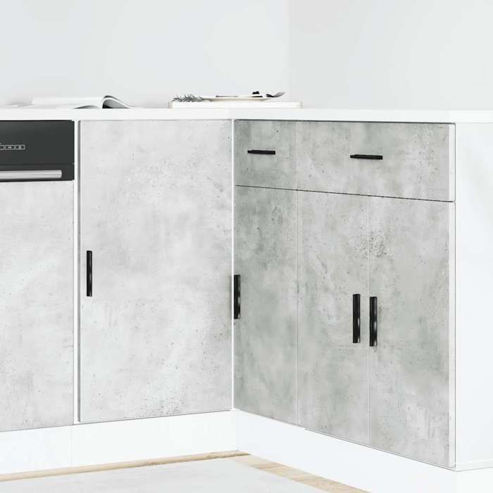 vidaXL Meuble sous évier Lyon Gris béton Bois dingénierie 854292