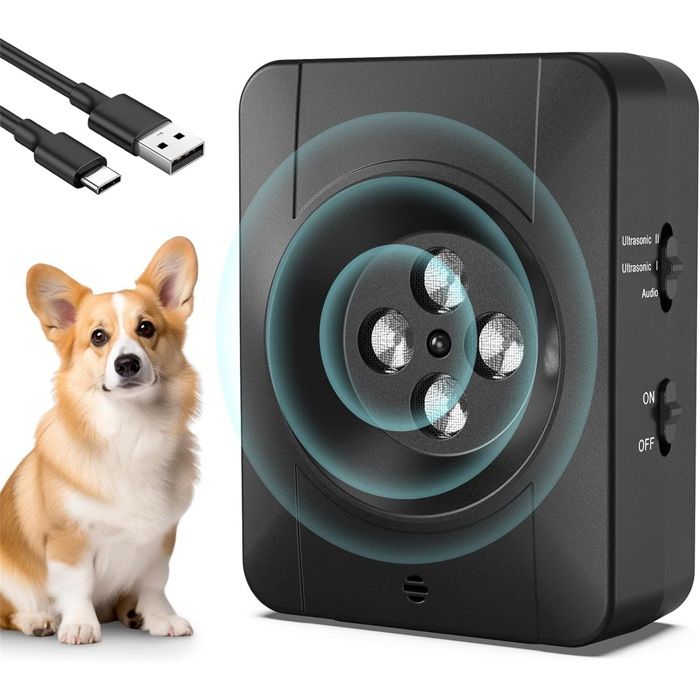 Meilleurs prix pour Anti Aboiement Chien Ultrason, 3 Niveaux Boitier Anti Aboiement Avec Longue Portee,Rechargeable & Etanche Dispositif Anti Aboiement