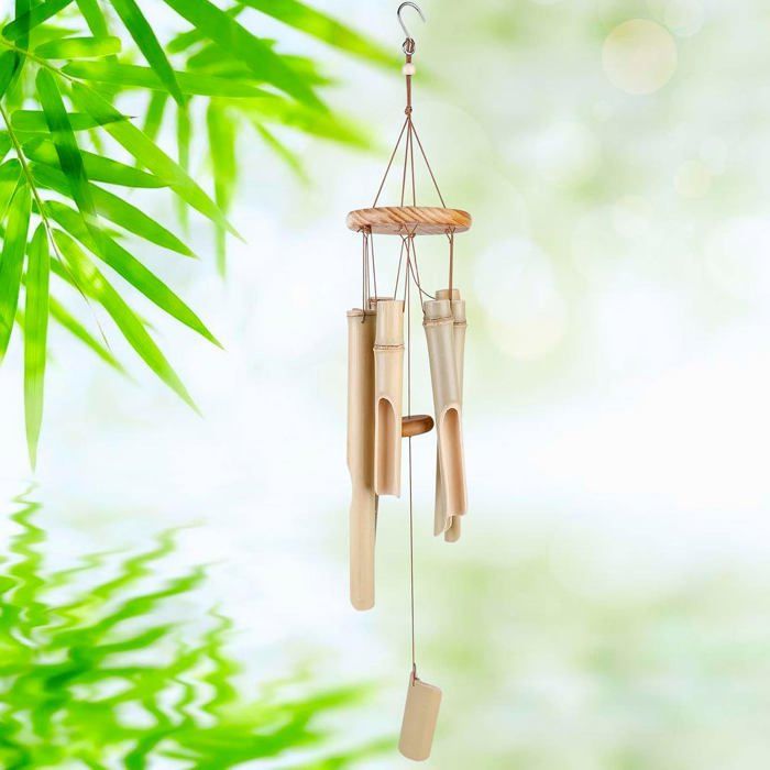 OOTSR Kit Carillon à Vent En Bois 12 Pièces – Thème école, DIY Peinture, Décoration Enfant