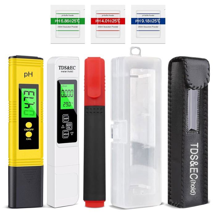 Testeur 5 En 1 PH / TDS / EC / Température - Haute Précision Pour Eau Aquarium, Piscine, Potable