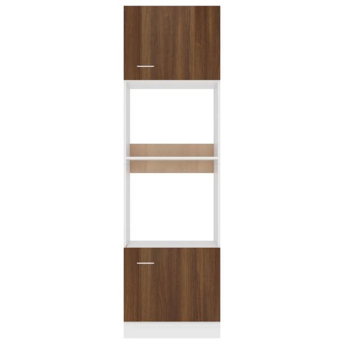 Promotion mai * Armoire à micro-ondes Lyon - Buffet de cuisine - Chêne marron 60x57x207 cm EU9182815605