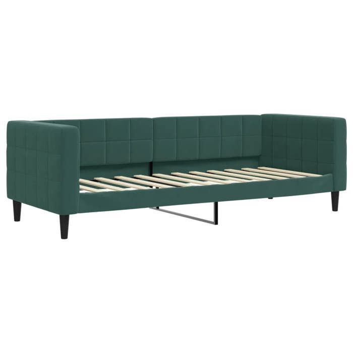 Lit simple Contemporain Banquette lit/Lit de repos sans matelas vert foncé 80x200 cm velours - 1 Place SP12109BED65374011