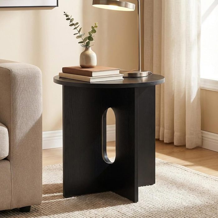 Ya-Home Table de Salon en Bois pour Petit Espace Table Basse Ronde Moderne pour Chambre Table Basse Sélectionné pour Salon Noir