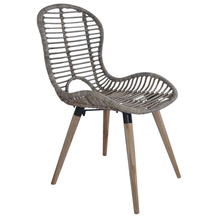 Promotion de Noël Chaises à manger/cuisine - SARAZYJ - lot de 4 - marron rotin naturel fr142