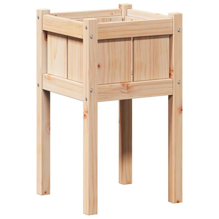 vidaXL Cache pot de jardin Nature 40 x 40 x 70 cm Bois de pin massif - vue 2
