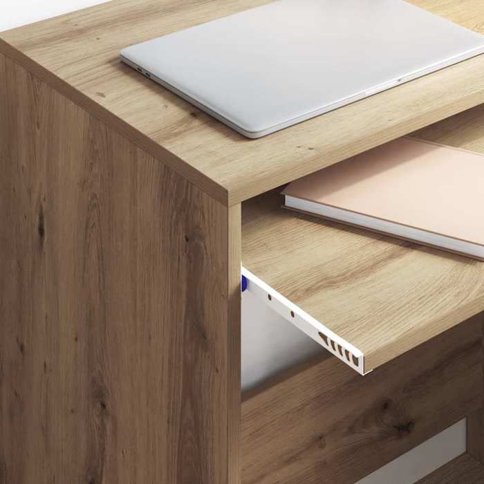 HOT SALE* Bureau à domicile - CLARENCE® - Chêne artisanal 77 5 x 43 x 79 cm Bois dingénierie - Table de travail(1 pc) 8298387