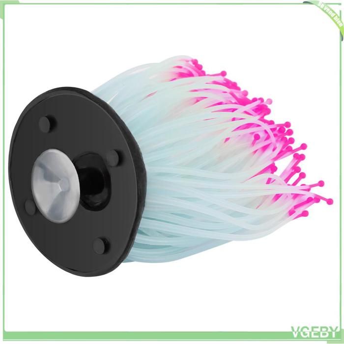 Ornement aquarium - FAFEICY - Corail artificiel 10 cm - Silicone - Ventouse - Rouge
