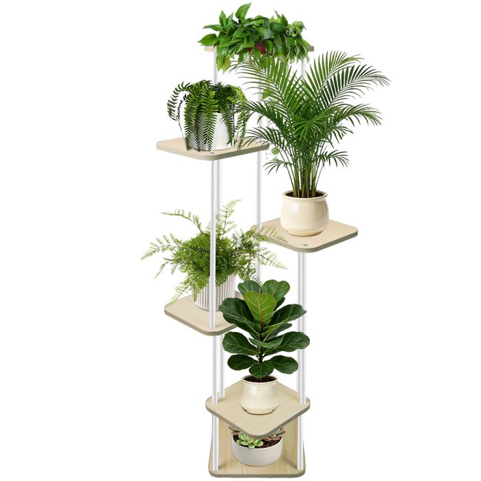 JEOBEST Support Plante 6Niveaux en Métal pour Multiple Plantes Étagère à Fleurs dAngle pour Intérieur Extérieur Hauteur 132cm