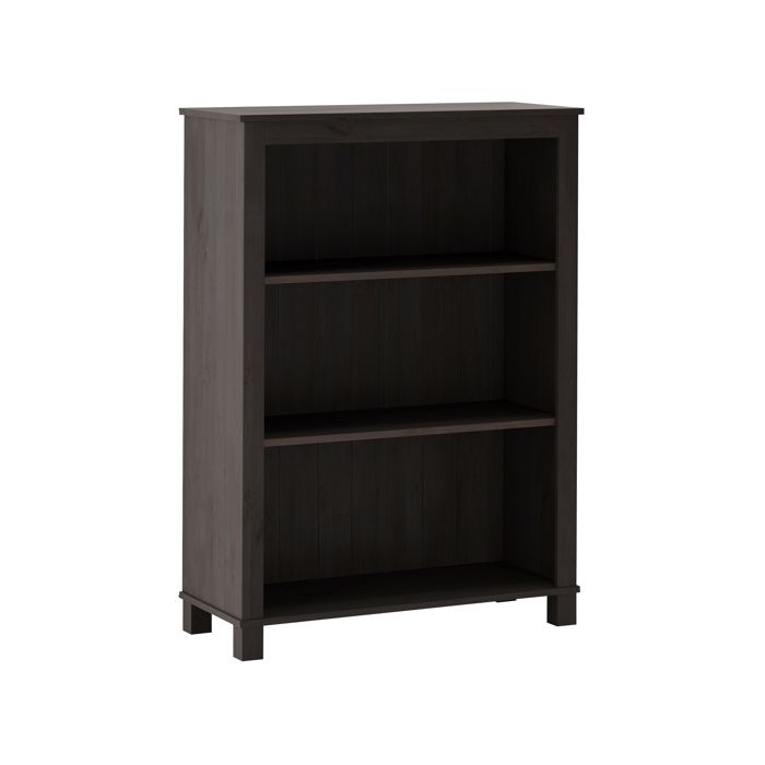 Pivo - Bibliothèque Avec 2 Étagères En Pin Marron Foncé Pivo - Bibliothèque Avec 2 Étagères En Pin Marron Foncé