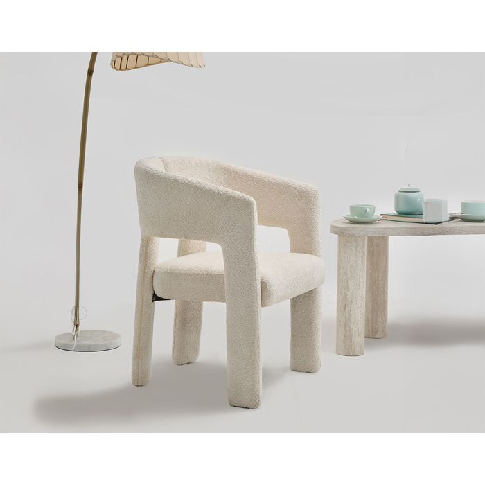 Gaspard - fauteuil - en tissu bouclette - Beige Gaspard - fauteuil - en tissu bouclette - Beige