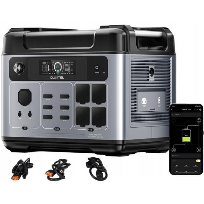 OUKITEL P2001 Plus Centrale Électrique Portable LiFePO4 Batterie Générateur Solaire Electrique 2048Wh 2400W Station Energie