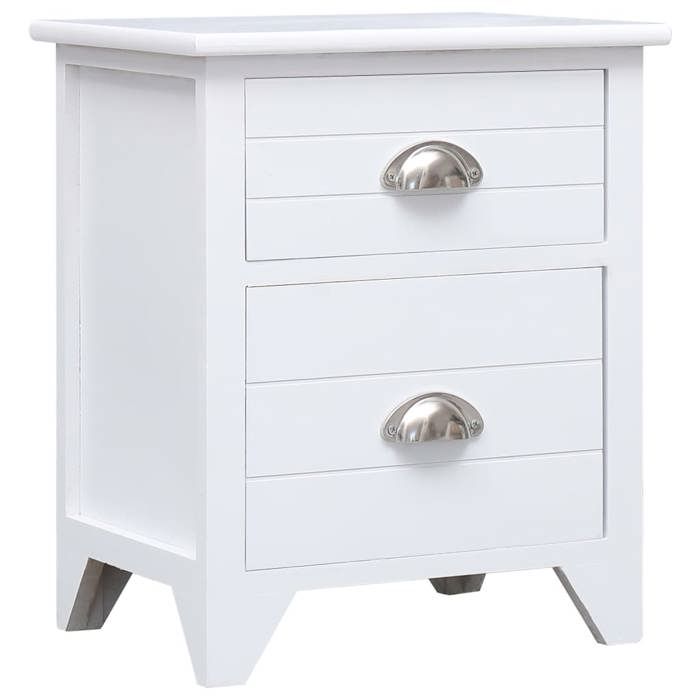 Table de chevet 2 pièces Tables intérieure desgin contemporain avec 2 tiroirs Blanc - (38x28x45 cm) L4c61x