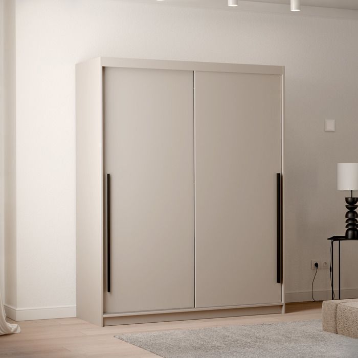 Armoire SILENTE 160 cm - portes coulissantes - Cachemire