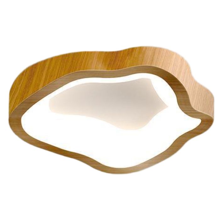 Plafonnier - SMOTOP - Bois naturel Ø23 cm - LED 14W blanc froid - Style scandinave