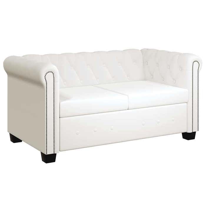Maison Exclusive - Canapé Chesterfield à 2 places cuir synthétique blanc