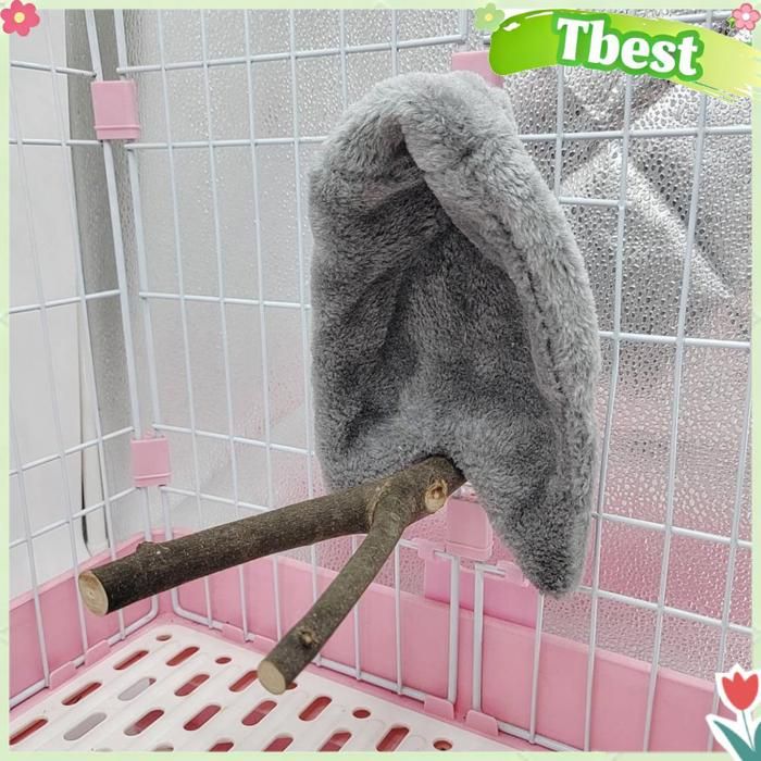 Tbest Couverture de cage à oiseaux Couverture doiseau pour Cage coton velours contre le vent couverture de animalerie oiseau Gris