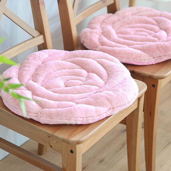 (Rose) Deux coussins en velours rose doux et confortables antidérapants adaptés à la maison au bureau au canapé