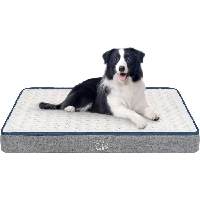 Panier Chien Réversible (Frais et Chaud)Coussin avec Couche imperméableTapis Grande Taille OrthopédiqueMatelas Lit90x60x75cm