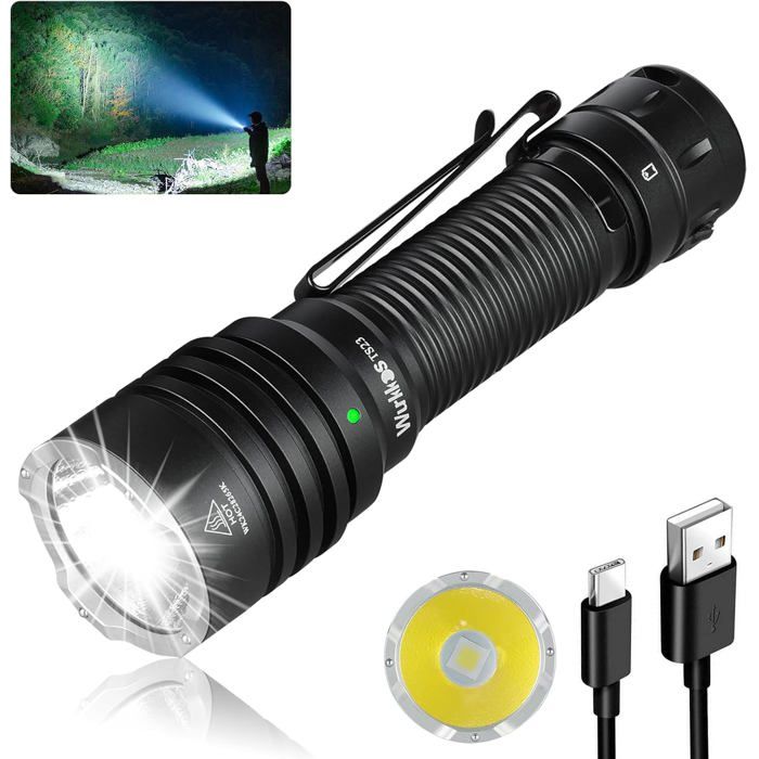 TS23 Lampe Torche Rechargeable5000 Lumens Lampe de poche LED Ultra Puissante482m Longue Portée Lampe TactiqueIP68 Étanche