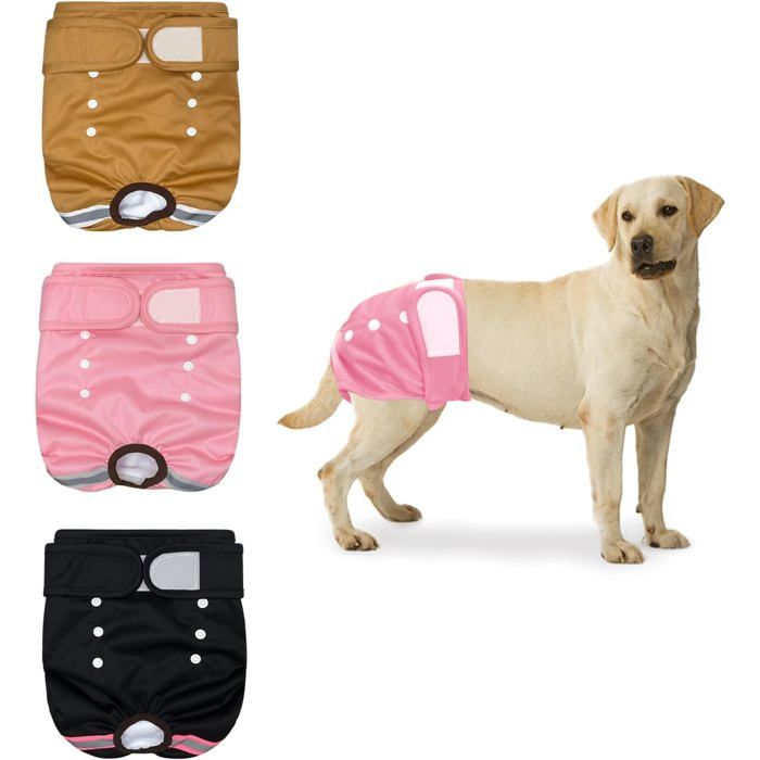 3Pcs Couches Chien Lavable Femelle Couches Pour Chien Incontinente[BI91]