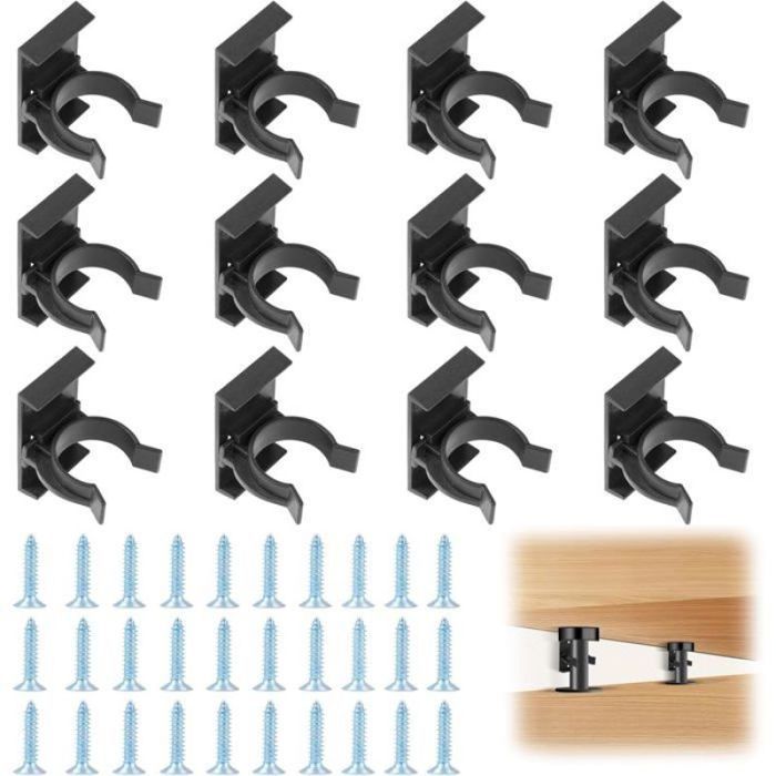 12 Pièces Clips de Fixation pour Plinthes de Cuisine - Compatibles Pieds 27-33 mm - avec 30 Vis
