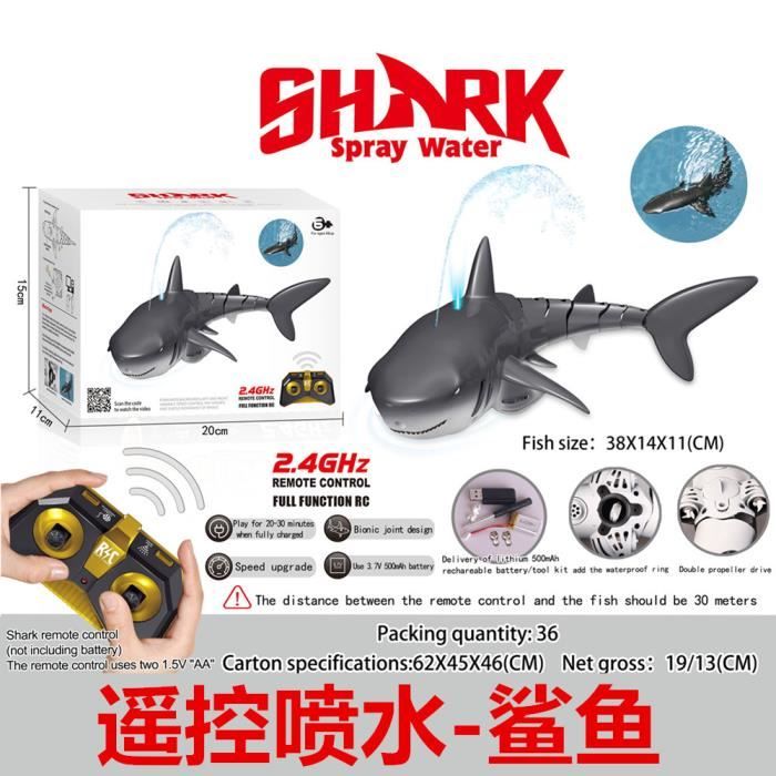 2.4GHz Jouet de simulation RC requin baleine poisson électrique jouets d'eau int