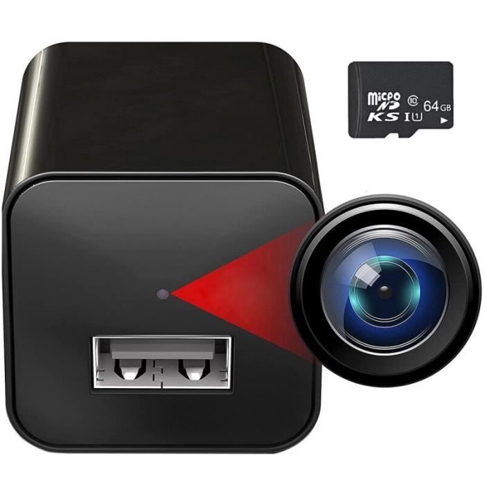 Prise de courant camera espion Wifi 1080P et 2 ports USB 5V 2A