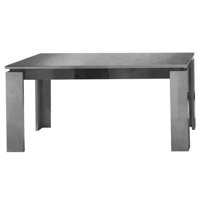 hoffman - table de repas allongeable à 4 pieds gris aspect pierre
