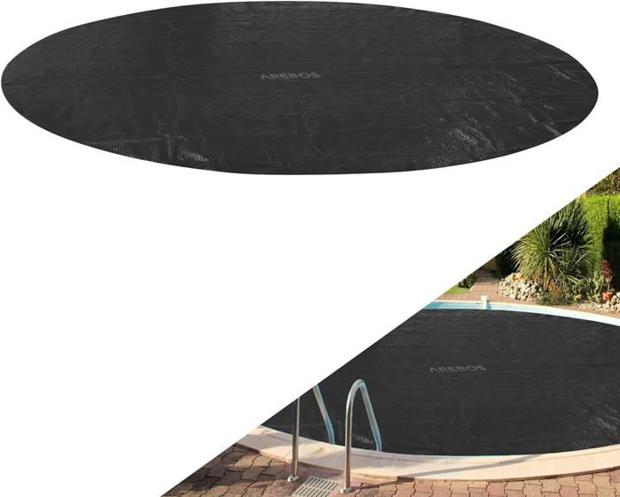 Bâche de piscine solaire AREBOS - Ronde Ø4,57 m - épaisseur 120 µm - chauffage écologique et économique