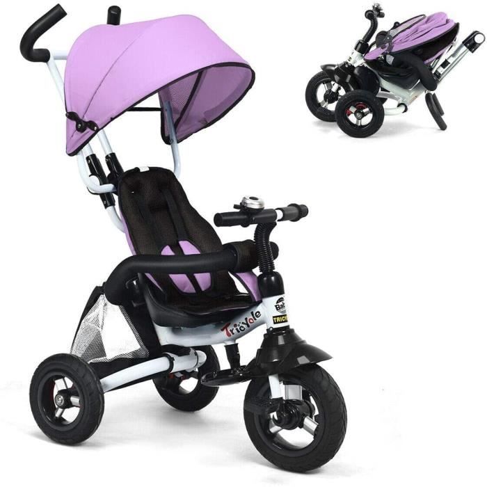Tricycle Bébé Evolutif,6 en 1 Poussette Pliable,Tricycle Enfant avec