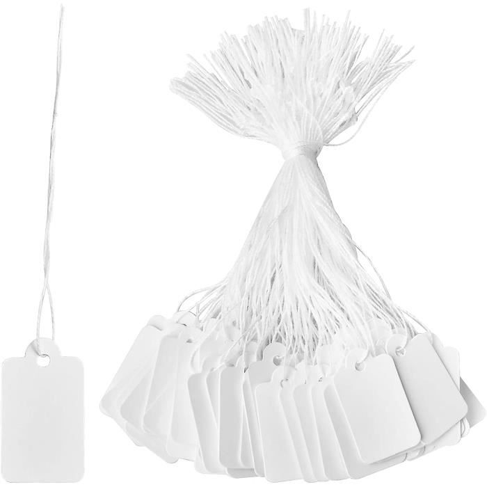 100 Étiquettes De Prix En Papier Kraft - Format 1.3x5 Cm, Anneau, Dorées, Vierges, Pour Marquage Commerce