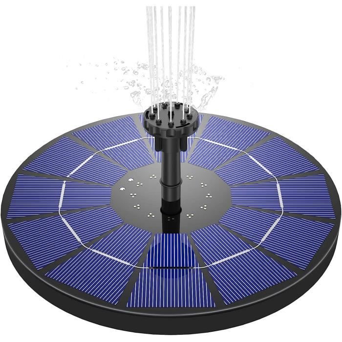 AISITIN Fontaine Solaire 6.5W Pompe Bassin Solaire Avec Batterie Et 6
