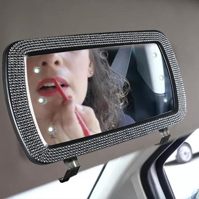 Blanc - Miroir de courtoisie à LED universel pour voiture, Visière de  voiture, Miroir de maquillage avec 6 lu