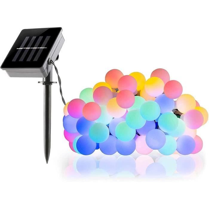 guirlande lumineuses solaire, 50 led boule lumières solaire décoratives,luminaire extérieur (multi)[a1538]