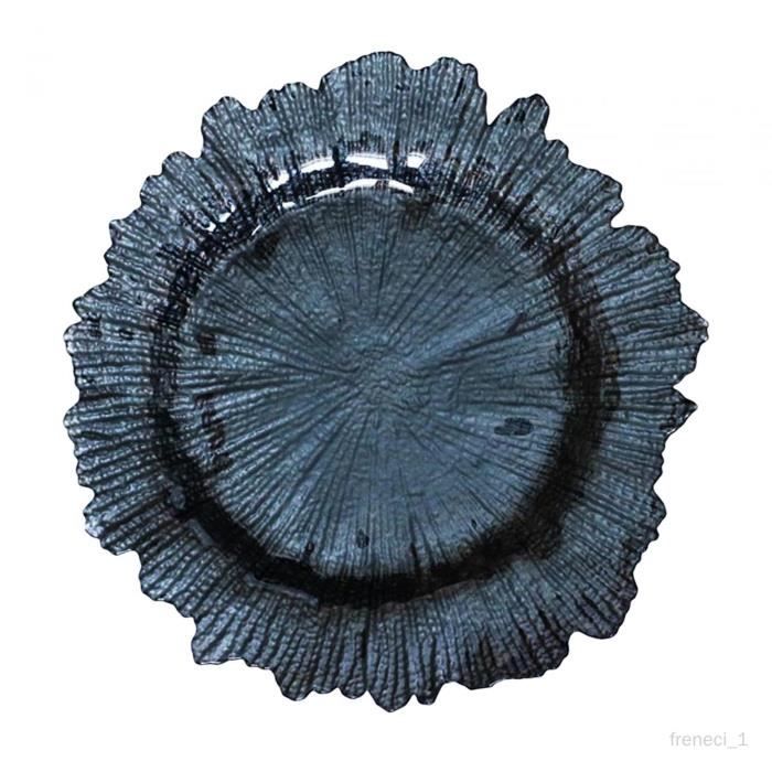 Assiettes décor floral bordeaux 26 cm - Deco Saison