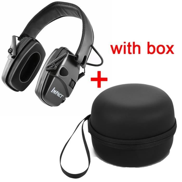 Amortisseur électronique anti-bruit pour sports de plein air,cache-oreilles de tir sportif,casque pour - T-2 Black With box[B]