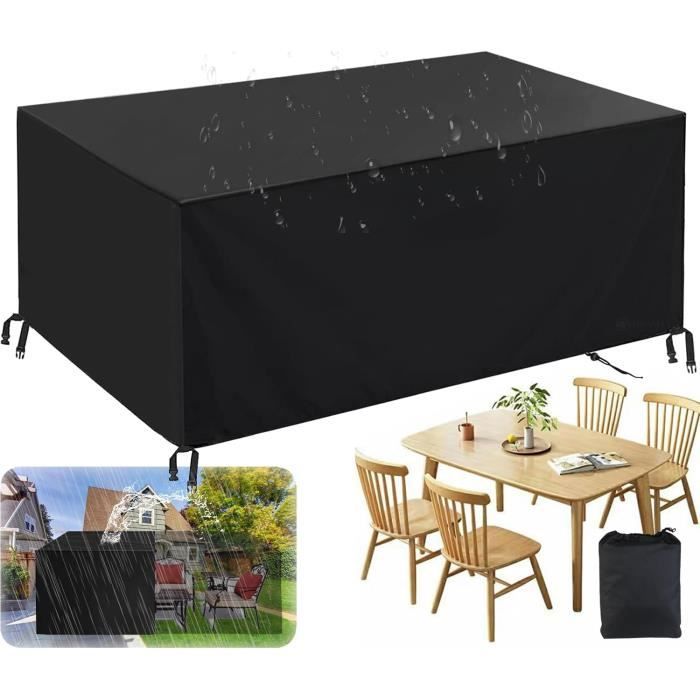 Fundas Impermeables Para Muebles De Jardín, 245 X 145 X 70 Cm, Largo X Ancho 600 D, Rectangular, Resistente Al Agua, Antirayos UV, Mesa De Comedor Y Silla Para Exteriores, Fundas Impermeables
