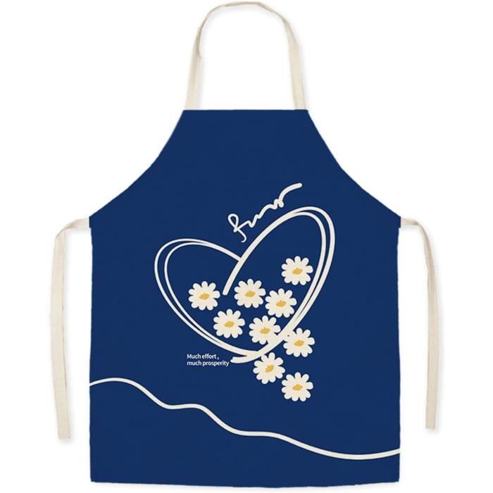 Tablier De Cuisine En Lin - Motif Chat Réglable - Homme Et Femme - Anti-Taches Pour Cuisine, BBQ Et Peinture