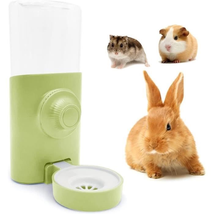 Distributeur Eau Lapin, 600ML Suspendue Abreuvoir Automatique Anti-Goutte Biberon Cochon d'Inde Hamster