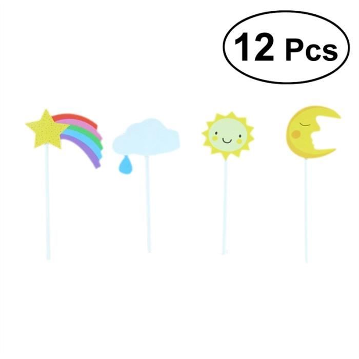 12pcs Joyeux Anniversaire Pour Enfants Gateau Carte D Insertion Sun Moon Nuage Etoile Gateau Topper Cherie Parti Dessert Decoration Achat Vente Figurine Decor Gateau Soldes Sur Cdiscount Des Le Janvier Cdiscount