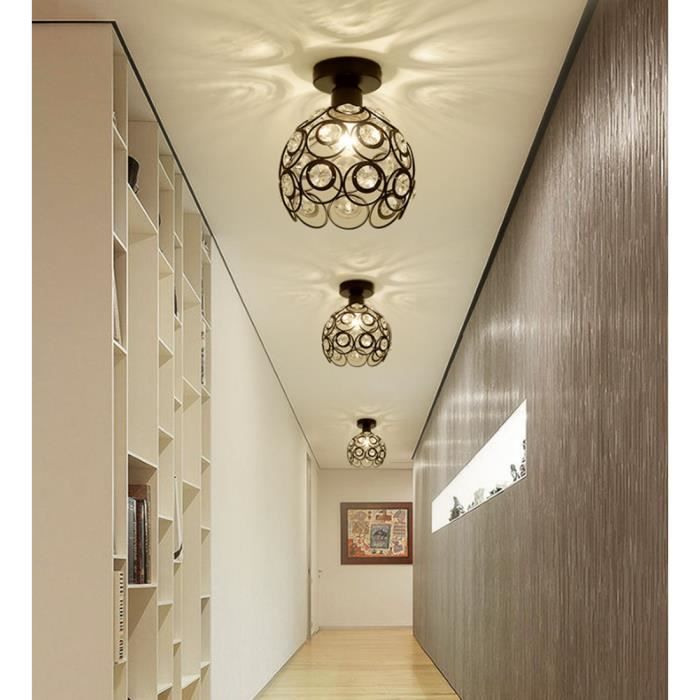 UNI 2 Pack E27 Plafonnier Contemporain Fer Abat-jour Lustre Suspension pour Cuisine Salon