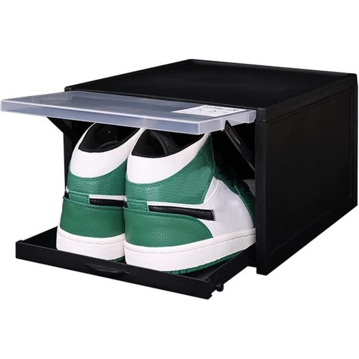 Lot De 12 Boîtes à Chaussures SEE SPRING – Grand Format Transparent Empilable, Jusqu'à Pointure 44, Rangement Placard Et Entrée