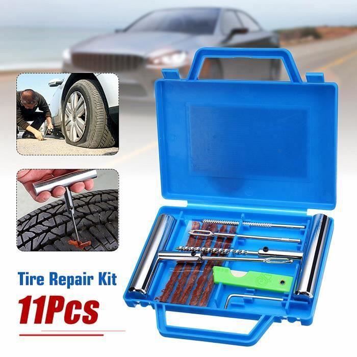 Kit de Réparation pneu 28 pièces Crevaison Tubeless Voiture Moto Outils Meches