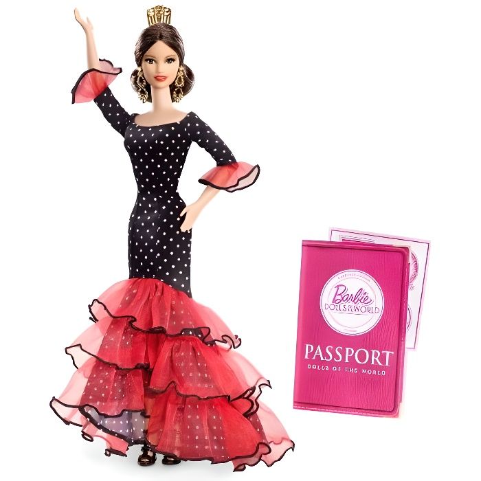 Poupée du Monde Barbie Collector - Espagne - X8421 - Robe Flamenco - Multicolore