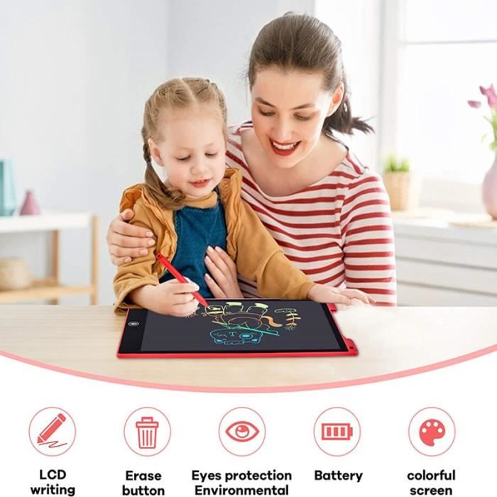 Ardoise Magique LCD SCRIMEMO - 8,5 Pouces - Pour Enfants 3-10 Ans - Dessin Et Écriture Sans Papier - Version Rose
