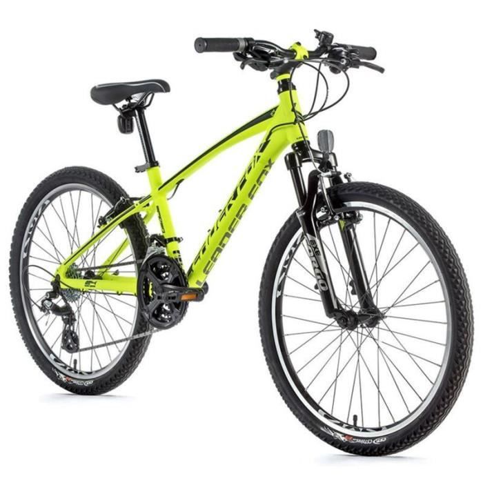 Vélo électrique VTT 24 musculaire enfant Leader Fox Spider 2023 8V - jaune fluo - 135/145 cm