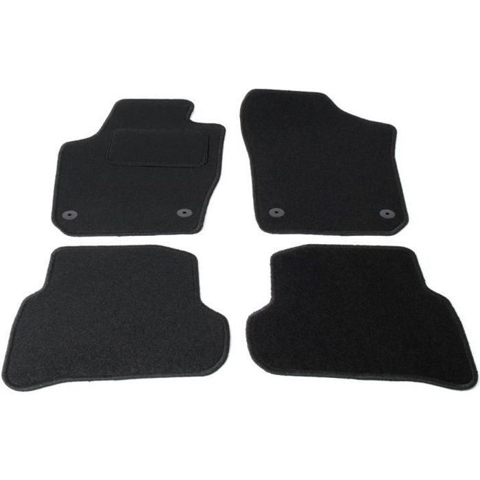 Tapis sur mesure - Seat - Ibiza - Moquette noire et robuste - Lot de 4 tapis