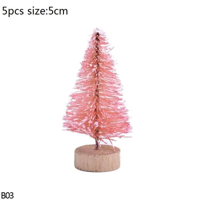 Lot De 6 Mini Sapins De Noël En Sisal Givré - Décoration De Table Artificielle - 25 à 10 Cm