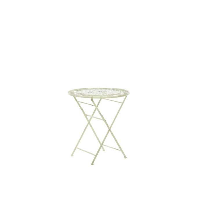 Table de jardin pliante en acier vert clair ø 70 cm BIVIO
